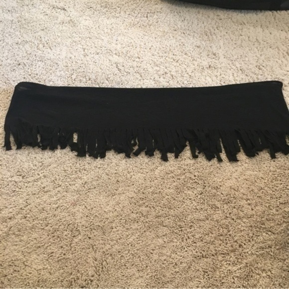 Girls size 10 Justice black fringe wrap around infinity scarf - Picture 3 of 6